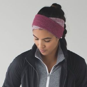 Lululemon run and done pink head warmer / headband